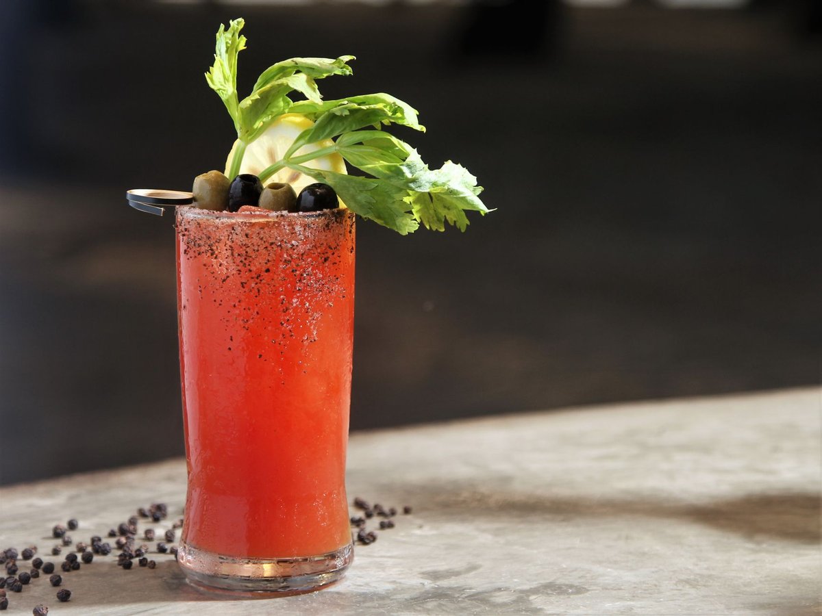 a garnished bloody mary