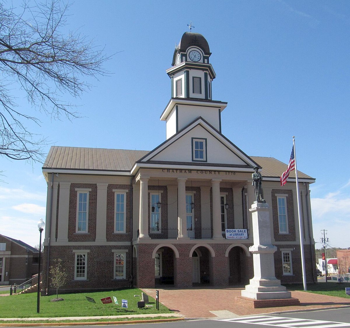 The courthouse circle in downtown Pittsboro, North Carolina