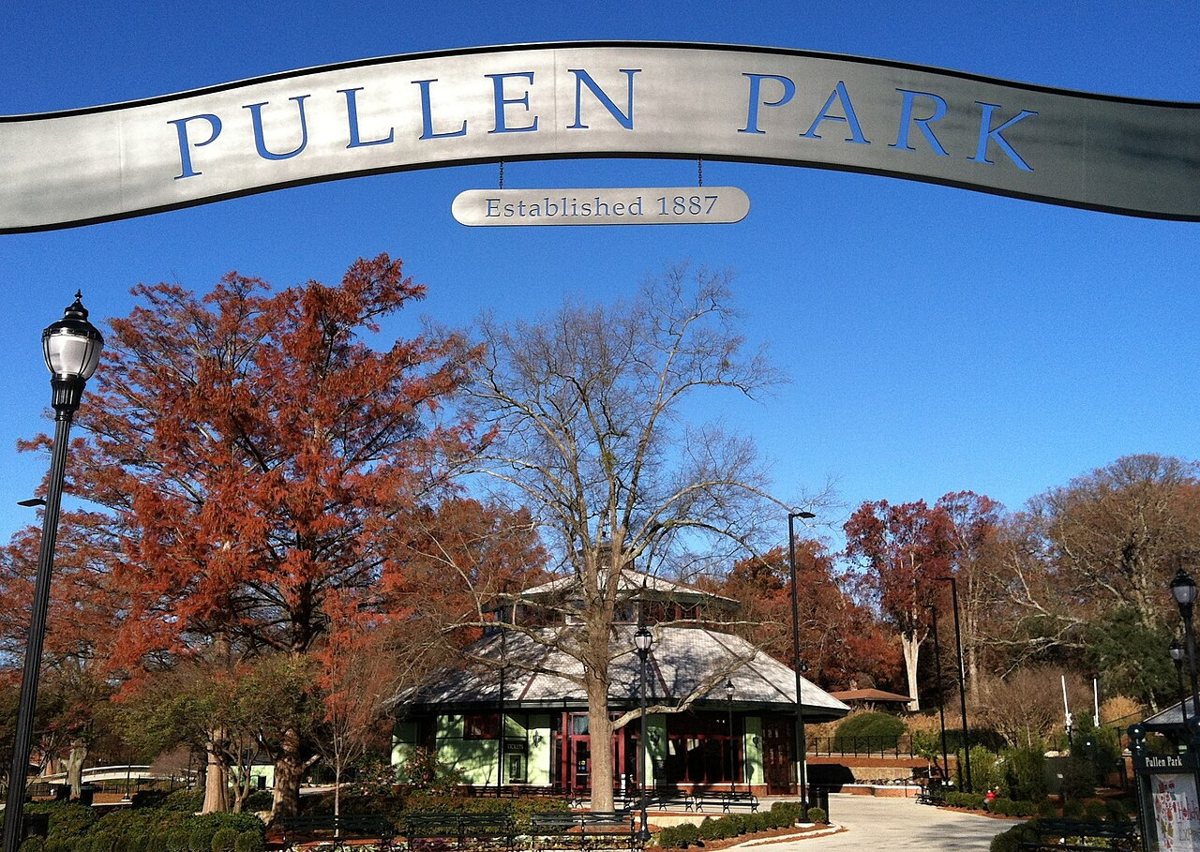 historic carousel and lake at Pullen Park in Raleigh